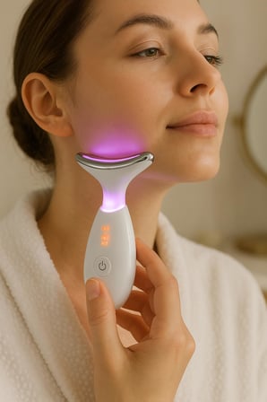Mikro Akımlı EMS Yüz Ve Boyun Sıkılaştırıcı Cihaz Şarjlı LED Gösterge, Şarjlı Gıdı Giderici Güzellik
