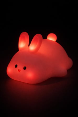 Busstier Tembel Tavşan Silikon RGB Dokunmatik USB Şarjlı Çocuk Bebek Gece Lambası