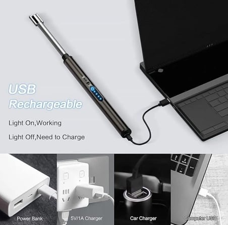 Esnek Uçlu USB-C Şarjlı Elektrikli Ark Çakmak ve Barbekü Ateşleyici