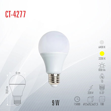 CATA CT-4277 LED AMPUL 10 ADET GÜN IŞIĞI