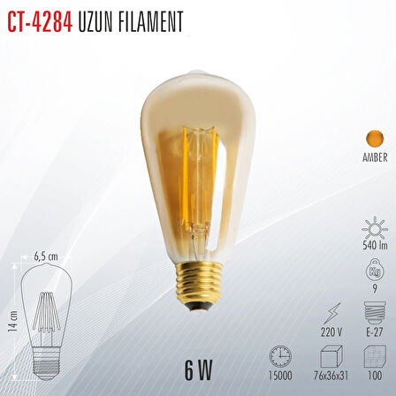 CATA CT-4284 UZUN FILAMENT RUSTİK AMPUL