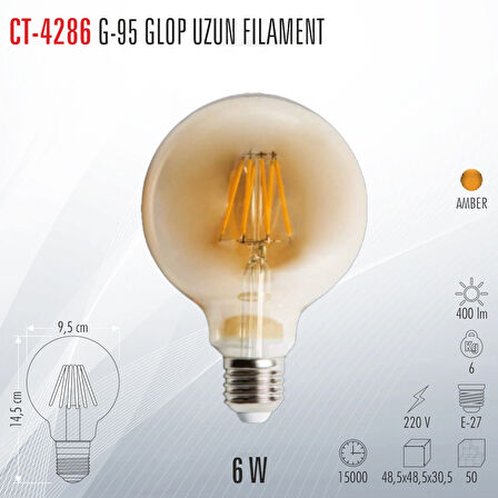 CATA CT-4286 GLOP UZUN FILAMENT RUSTİK AMPUL