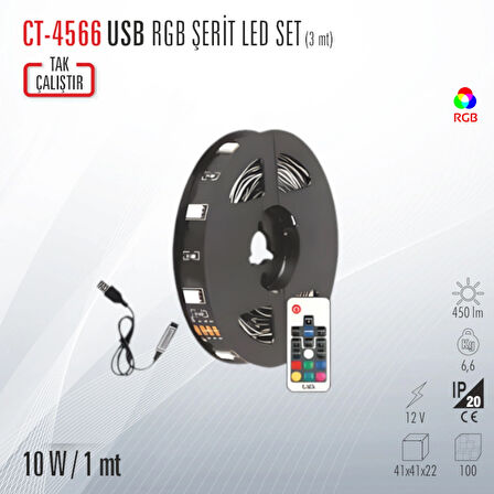 CATA CT-4566 USB RGB ŞERİT LED SET 