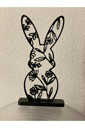Just3dprintings Çiçek Desenli Tavşan Siluet Dekoru