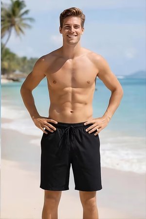 2036 Yeni Sezon Premium Deniz Şortu – Soft Black