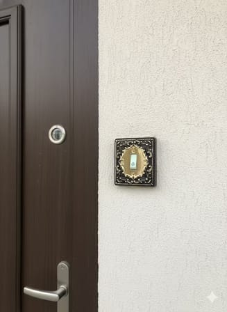 BUFER Sultan 1980’ler Vintage LİGHT Anahtarı - Antika Yaylı Zil/Merdiven Otomatiği Anahtarı - Victorian Tasarım Altın Varaklı Retro Donanım