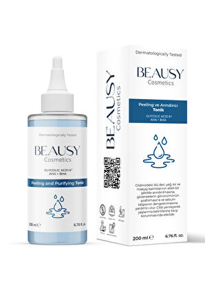 Canlandırıcı, Gözenek Sıkılaştırıcı ve Arındırıcı Tonik 200ml (Glycolic Acid 6%, AHA + BHA)