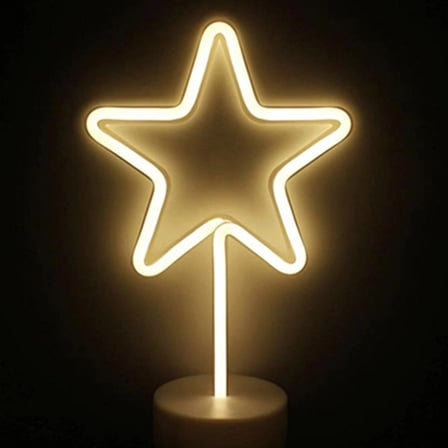 BiiShe® Yıldız Tasarımlı Neon Led Masa Ve Gece Lambası Dekoratif Işık