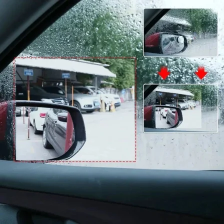 BiiShe® 4 Parça Yan Aynalar ve Yan Camlar İçin Araç Ayna Yağmur Kaydırıcı ve Cam Buğu Önleyici Film Seti
