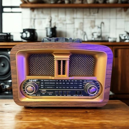 BiiShe® Taşınabilir Klasik AM/FM/SW  Retro Ev Radyo USB ile Şarj Olabilen Retro Radyo