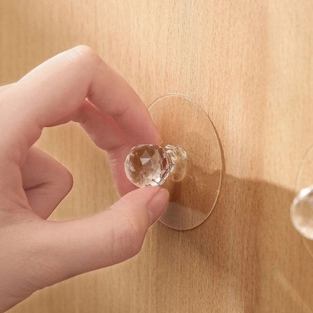 BiiShe® 2 Adet Kristal Kendiliğinden Güçlü Yapışkanlı Kulp Askısı Tutma Kolu