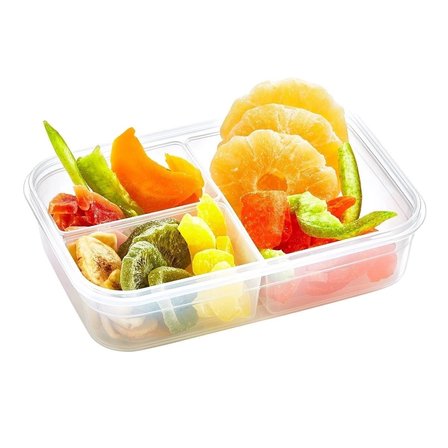 BiiShe® 3 Bölmeli Kilitli Kapaklı 1 Litre Erzak Saklama Kabı LC-510