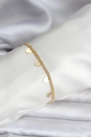 14K Gold Renk Kaplama Kalpli Model CM Kadın Bileklik