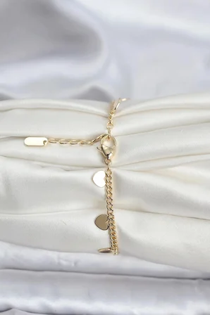 14K Gold Renk Kaplama Kalpli Model CM Kadın Bileklik