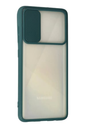 Mey İthalat®  Samsung Galaxy A71 Kılıf Palm Buzlu Kamera Sürgülü Silikon - Yeşil