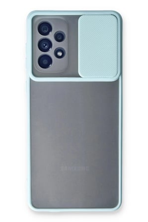 Mey İthalat®  Samsung Galaxy A53 5G Kılıf Palm Buzlu Kamera Sürgülü Silikon - Turkuaz