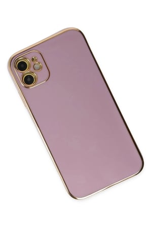 Mey İthalat®  iPhone 12 Kılıf Volet Silikon - Mor