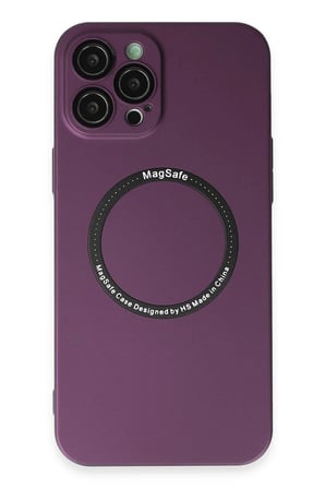 Mey İthalat®  iPhone 12 Pro Kılıf Jack Magneticsafe Lens Silikon - Mürdüm