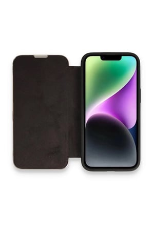 Mey İthalat®  iPhone 14 Pro Max Kılıf Dolpin Kapaklı - Siyah