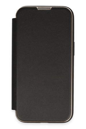 Mey İthalat®  iPhone 14 Pro Max Kılıf Dolpin Kapaklı - Siyah