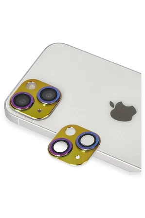 Mey İthalat®  iPhone 13 Pers Alüminyum Kamera Lens - Rainbow