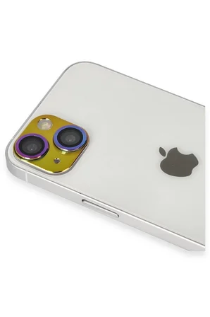 Mey İthalat®  iPhone 13 Pers Alüminyum Kamera Lens - Rainbow