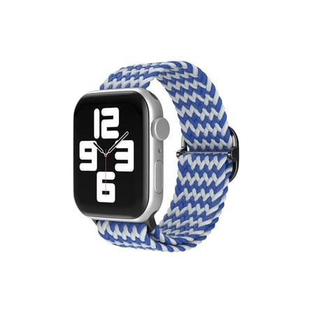 Mey İthalat®   Watch 38mm Star Kordon - Zigzag Beyaz-Mavi