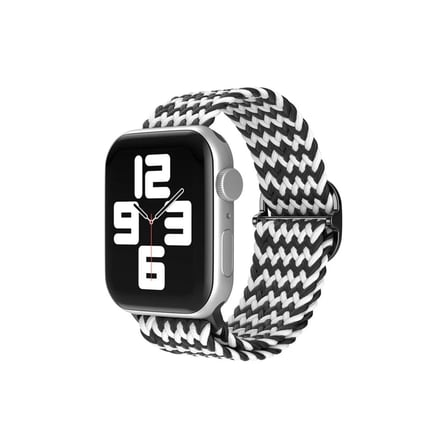 Mey İthalat®   Watch 42mm Star Kordon - Zigzag Siyah-Beyaz