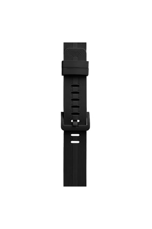 Mey İthalat®   Watch 38mm KR408 Çizgili Silikon Kordon - Siyah
