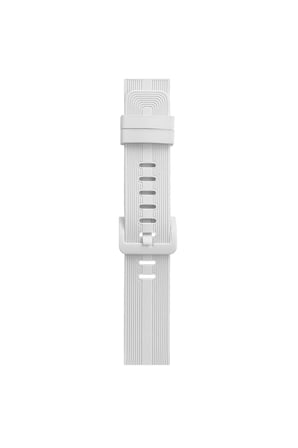 Mey İthalat®   Watch 38mm KR408 Çizgili Silikon Kordon - Beyaz
