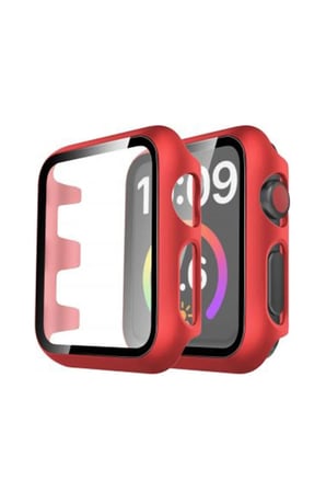 Mey İthalat®   Watch 40mm Camlı Kasa Ekran Koruyucu - Kırmızı