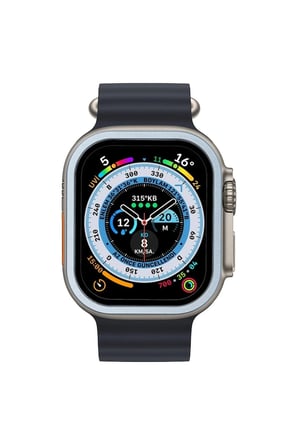 Mey İthalat®   Watch Ultra 49mm Alüminyum Kasa Cam Ekran Koruyucu - Mavi