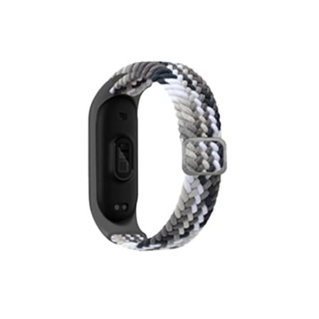 Mey İthalat®   Mi Band 4 Star Kordon - Gri-Siyah