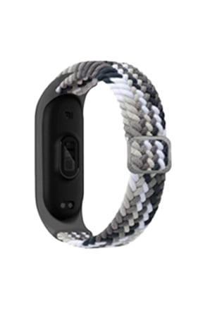 Mey İthalat®   Mi Band 7 Star Kordon - Gri-Siyah