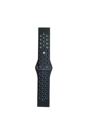 Mey İthalat®  Watch 20mm Spor Delikli Kordon - Siyah-Gri