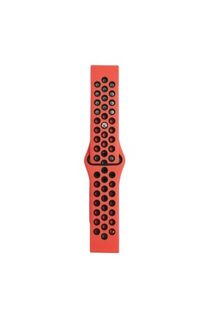 Mey İthalat®  Watch 20mm Spor Delikli Kordon - Kırmızı-Siyah
