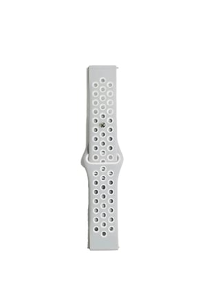 Mey İthalat®  Watch 20mm Spor Delikli Kordon - Gri-Beyaz