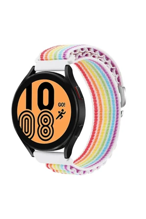 Mey İthalat®  Watch 20mm KR410 Kumaş Kordon - Gökkuşağı