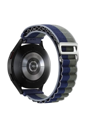 Mey İthalat®  Watch 20mm KR410 Kumaş Kordon - Lacivert-Yeşil