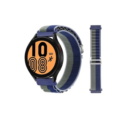 Mey İthalat®  Watch 20mm KR410 Kumaş Kordon - Lacivert-Yeşil