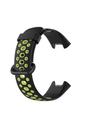 Mey İthalat®   Redmi Watch 2 Spor Delikli Kordon - Siyah-Yeşil