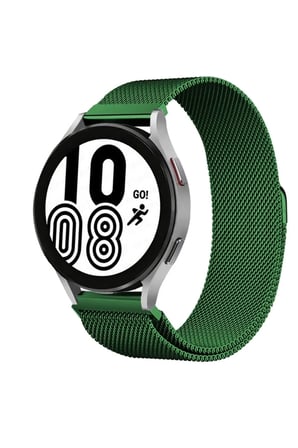 Mey İthalat®  Samsung Galaxy Watch 4 Metal Mıknatıslı Kordon - Haki Yeşil