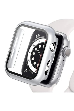 Mey İthalat®   Watch Ultra 49mm Camlı Kasa Ekran Koruyucu - Gümüş