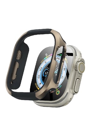 Mey İthalat®   Watch Ultra 49mm MO-WT3 Alüminyum Camlı Kasa Ekran Koruyucu - Gold