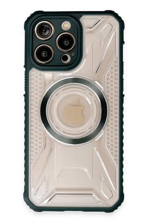 Mey İthalat®   iPhone 13 Pro Max Kılıf Prag Magneticsafe Kapak - Koyu Yeşil