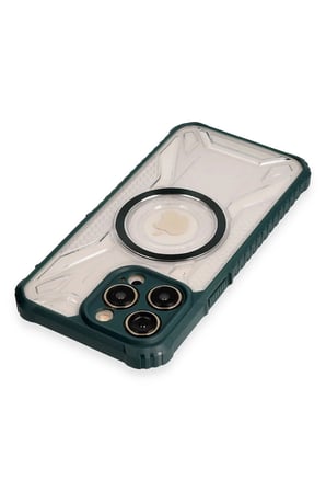 Mey İthalat®   iPhone 13 Pro Max Kılıf Prag Magneticsafe Kapak - Koyu Yeşil