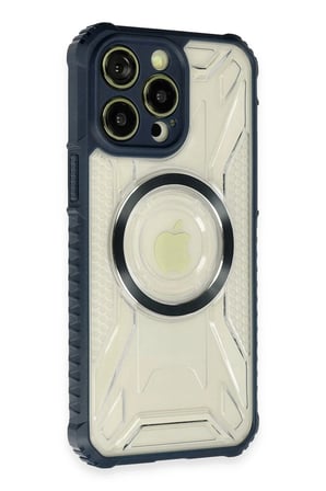 Mey İthalat®  iPhone 14 Pro Kılıf Prag Magneticsafe Kapak - Lacivert
