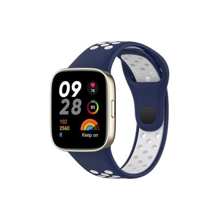 Mey İthalat®   Redmi Watch 3 Spor Delikli Kordon - Lacivert-Beyaz