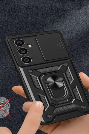 Mey İthalat®  Samsung Galaxy A05 Kılıf Pars Lens Yüzüklü Silikon - Lacivert
