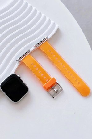 Mey İthalat®  Watch 38mm Jelly Silikon Kordon - Turuncu